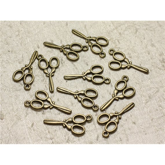 20pc - Breloques Pendentifs Métal Bronze Qualité - Ciseaux 30mm   4558550004611