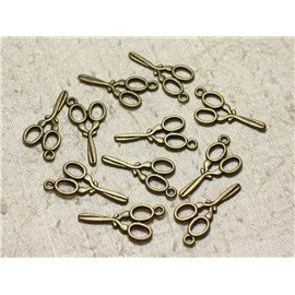 20pc - Pendenti in metallo color bronzo di qualità - Forbici 30mm 4558550004611