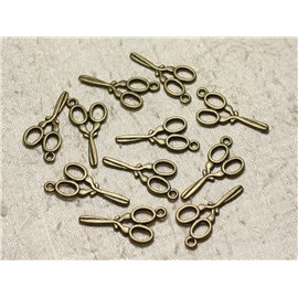 20pc - Quality Bronze Metal Pendants Charms - Scissors 30mm 4558550004611