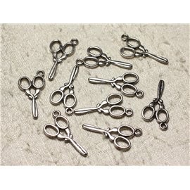 20pc - Pendenti con ciondoli in metallo placcato argento di qualità - Forbici 30mm 4558550004628