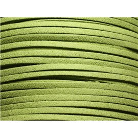 5 meter - Suede Lanyard 3x1.5 mm Lime groen 4558550004703 