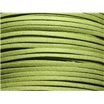 5 mètres - Cordon Lanière Suédine 3x1.5mm Vert anis   4558550004703 