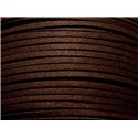 5 mètres - Cordon Lanière Suédine 3x1.5mm Marron Brun Café   4558550004765 