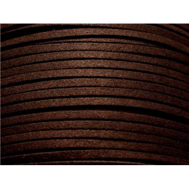 5 mètres - Cordon Lanière Suédine 3x1.5mm Marron Brun Café   4558550004765 