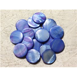 10st - Nacre Pearls Palets 20mm Blauw Roze 4558550004994