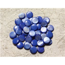 20 piezas - Paletas de perlas de nácar 10 mm Azul real - 4558550005069 