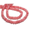 30pc - Perles de Pierre - Jade Rondelles Facettées 4x2mm rose corail pêche - 4558550005311 