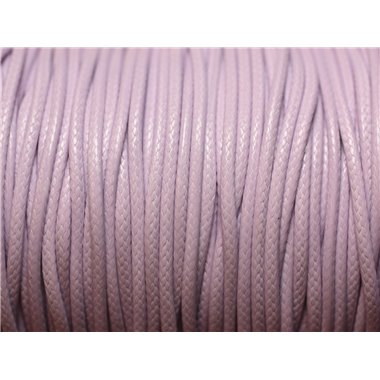 5 Mètres - Fil Corde Cordon Coton Ciré 1mm Violet Mauve Lilas Pastel - 4558550005342