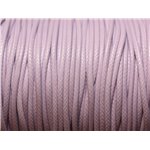 5 Mètres - Fil Corde Cordon Coton Ciré 1mm Violet Mauve Lilas Pastel - 4558550005342