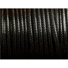 3 meters - Waxed Cotton Cord 3mm Black 4558550005397