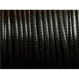 3 metri - Cordino in cotone cerato 3mm Nero 4558550005397