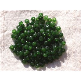 30st - Stenen kralen - Jade Facet Rondelles 4x2mm Olijfgroen - 4558550005427 