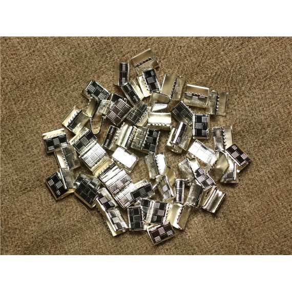 20pc - Embouts sans attaches métal Argenté sans nickel 7x5.5mm   4558550005441