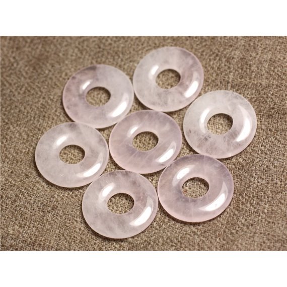 1pc - Pendentif Pierre semi précieuse - Quartz Rose Donut 20mm   4558550005564