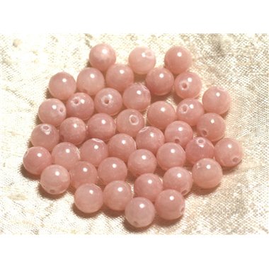 10pc - Perles de Pierre - Jade Boules 8mm Rose Corail Peche pastel - 4558550005595