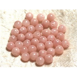 10Stk - Steinperlen - Jadekugeln 8mm Rose Peche Koralle Pastell Lachs - 7427039739436