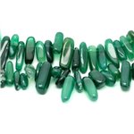 10pc - Perles de Pierre - Agate Verte Rocailles Chips Bâtonnets 10-22mm -  4558550005632 