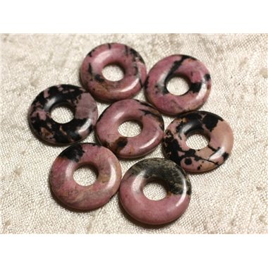 1pc - Pendentif Pierre semi précieuse - Rhodonite Donut 20mm   4558550005649