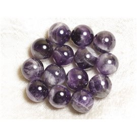 2pc - Stone Beads - Amethyst Chevron Balls 14mm - 4558550005663