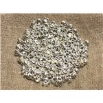 100pc - Cache Perles à écraser 4x4mm Métal Argenté Qualité   4558550005717 