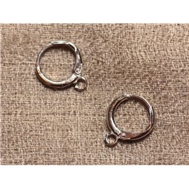 10pc - Rhodium Dormeuses Earrings 11mm Hoops 4558550005779
