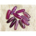 1pc - Perle Pierre - Agate Olive Riz Fuseau 26-30mm Rose Fuchsia Magenta Violet Blanc - 4558550005939