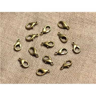 100pc - Fermoirs Mousquetons Métal Bronze Qualité 12mm   4558550005960 