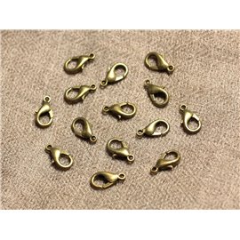 100pc - Cierres de langosta Metal Bronce 12mm Calidad 4558550005960 