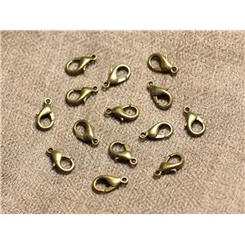 100pc - Lobster Clasps Metal Bronze 12mm Quality 4558550005960 