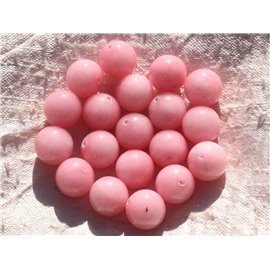 8pc - Stone Beads - Jade Balls 12mm Coral Pink 4558550006066