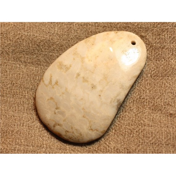 Pendentif Pierre semi précieuse Corail Fossile 55mm n°2  4558550021724 