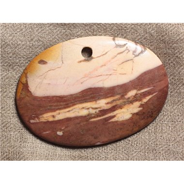 Pendentif en Pierre semi précieuse - Jaspe Zèbre 70x50mm n°7  4558550006424 