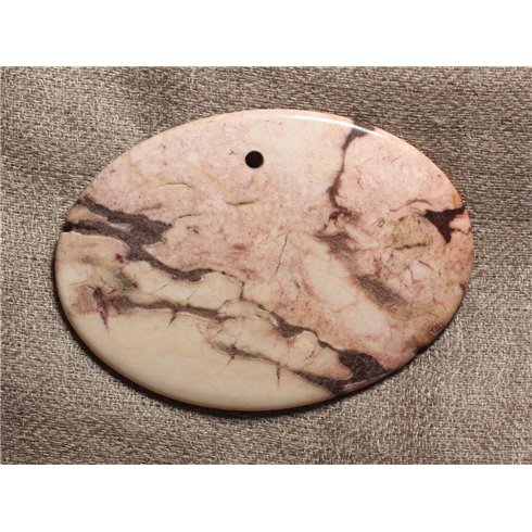 Pendentif en Pierre semi précieuse - Jaspe Zèbre 70x50mm n°15  4558550006394 