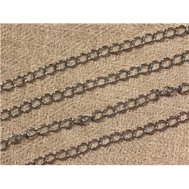 304L stalen ketting - gedraaid ovaal 6x4x0.8mm - 1m 4558550006691