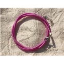 1pc - Collier Tour de cou Soie 3mm Rose Fuchsia 46cm   4558550006790 