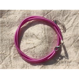 1pc - Gargantilla de seda 3 mm Rosa fucsia 46cm 4558550006790 