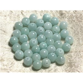 10pc - Stone Beads - Jade Light Green Turquoise 8mm 4558550006813