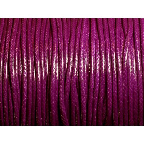 5 mètres - Cordon Coton Ciré 2mm Violet 4558550006882 