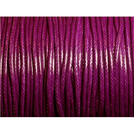 5 mètres - Fil corde cordon coton ciré enduit 2mm violet rose magenta - 7427039740227