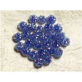 10Stk - Shamballas Harzperlen 10x8mm Blau 4558550006899