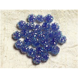10pc - Shamballas Beads Resin 10x8mm Blue 4558550006899