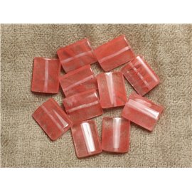 2pc - Stone Beads - Cherry Quartz Rectangles 20x15mm 4558550006943