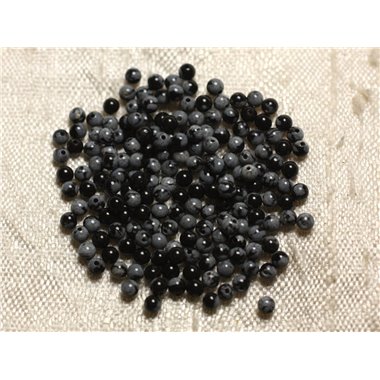 40pc - Perles de Pierre - Obsidienne Flocon Boules 2mm   4558550006950 