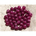 10pc - Perles de Pierre - Jade Rose Fuchsia Rubis Boules 8mm   4558550007209