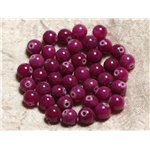 10pc - Perles de Pierre - Jade Rose Fuchsia Rubis Boules 8mm   4558550007209