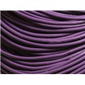 5m - Cordon Cuir Véritable Violet 2mm   4558550007322 