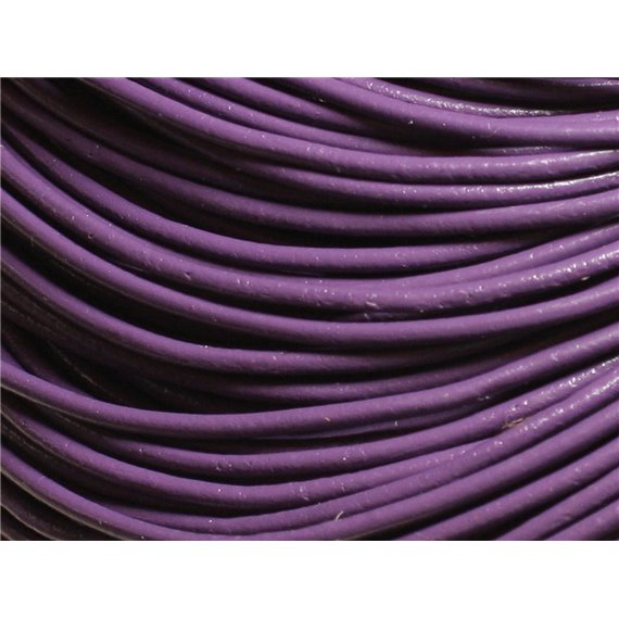 5m - Cordon Cuir Véritable Violet 2mm   4558550007322 