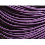 5m - Cordon Cuir Véritable Violet 2mm   4558550007322 
