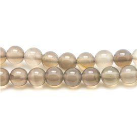 10pc - Perles de Pierre - Agate Grise 10mm   4558550007339