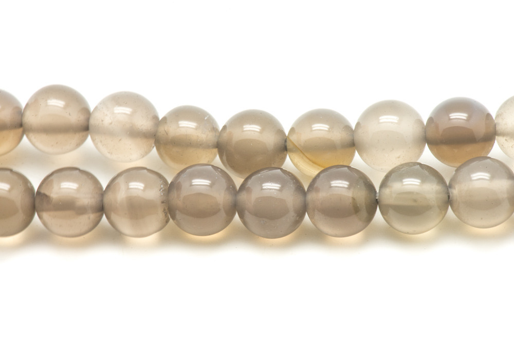 10pc - Perles de Pierre - Agate Grise 10mm   4558550007339